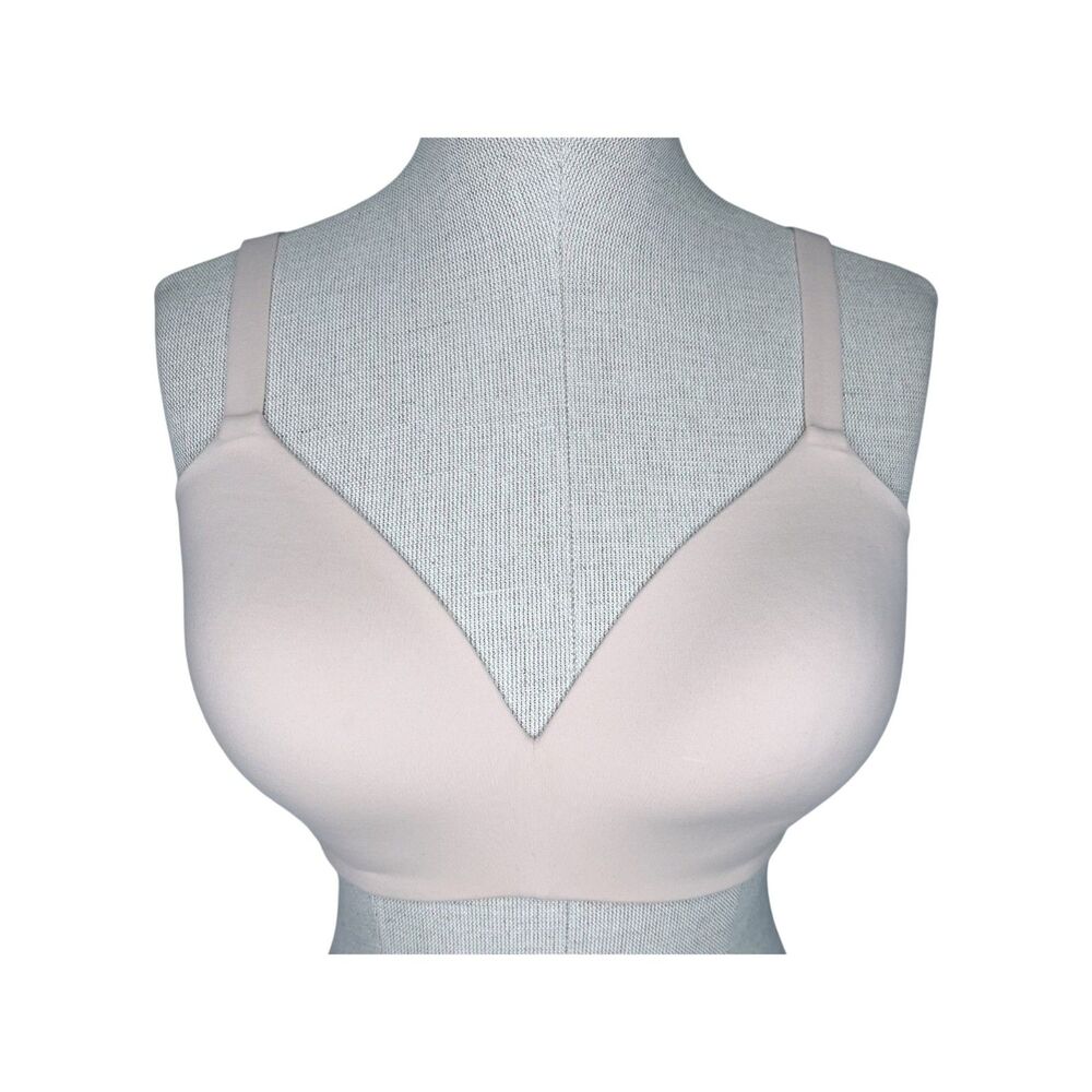 Wacoal How Perfect Soft Cup Wireless Bra sz 32DD * Pale Pink Wire Free Comfy